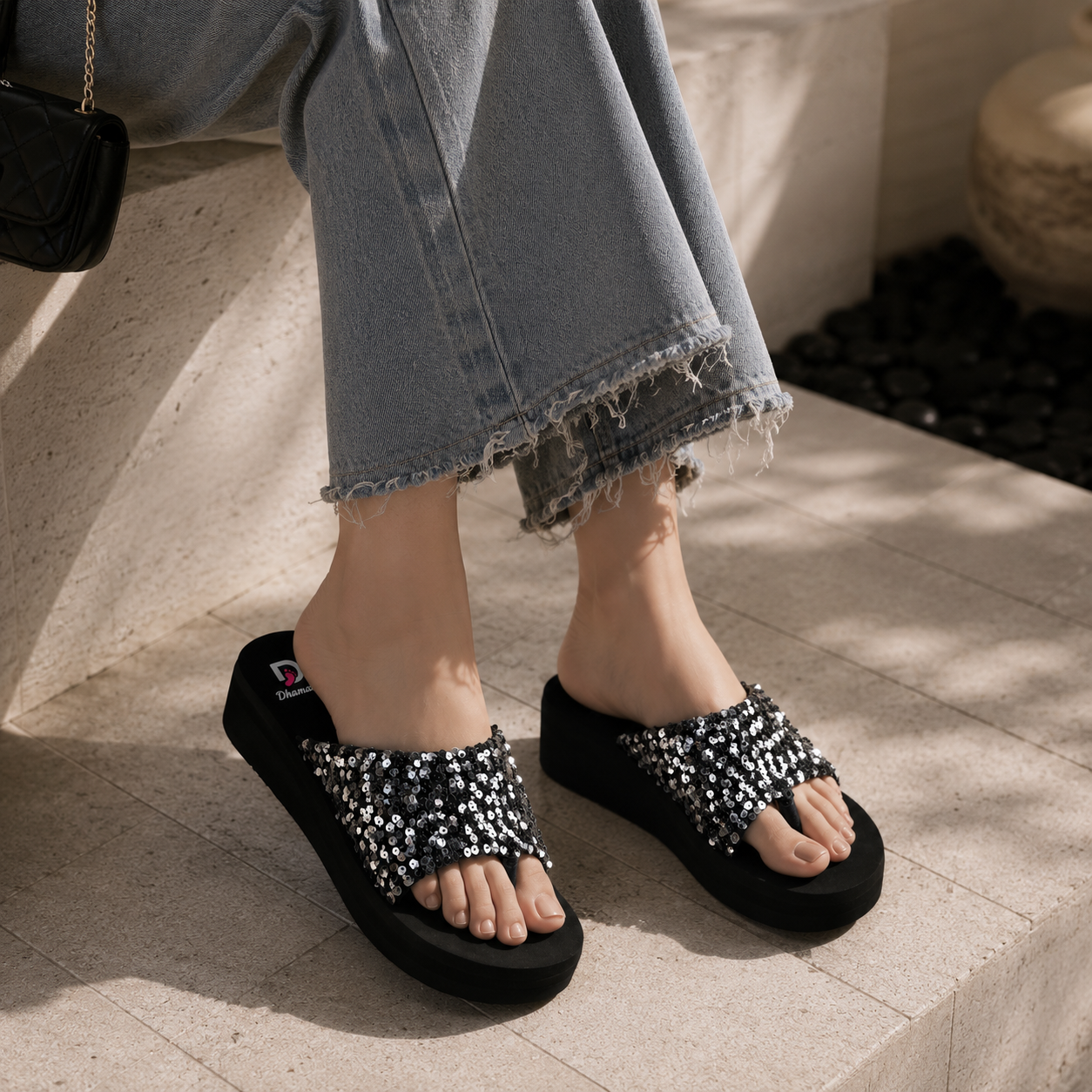 Dhamasa Sparkle Fashion Flip Flops for Women