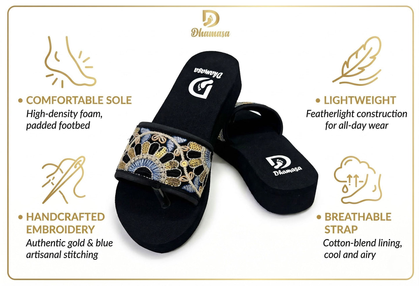 Dhamasa Women's Lightweight Comfort Slippers