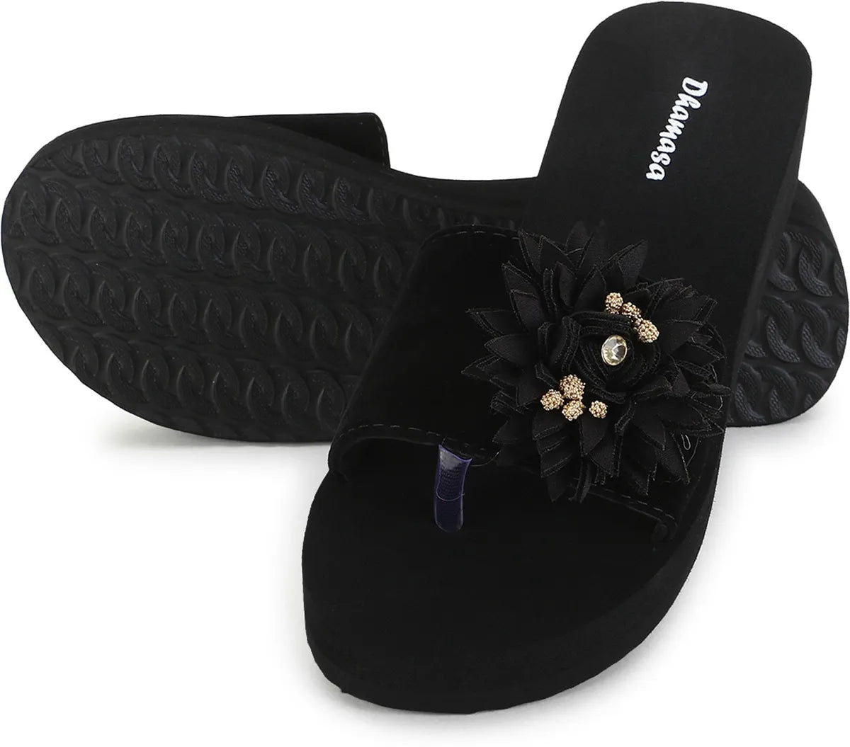 Dhamasa Women’s Midnight Blossom Casual Comfort Slippers