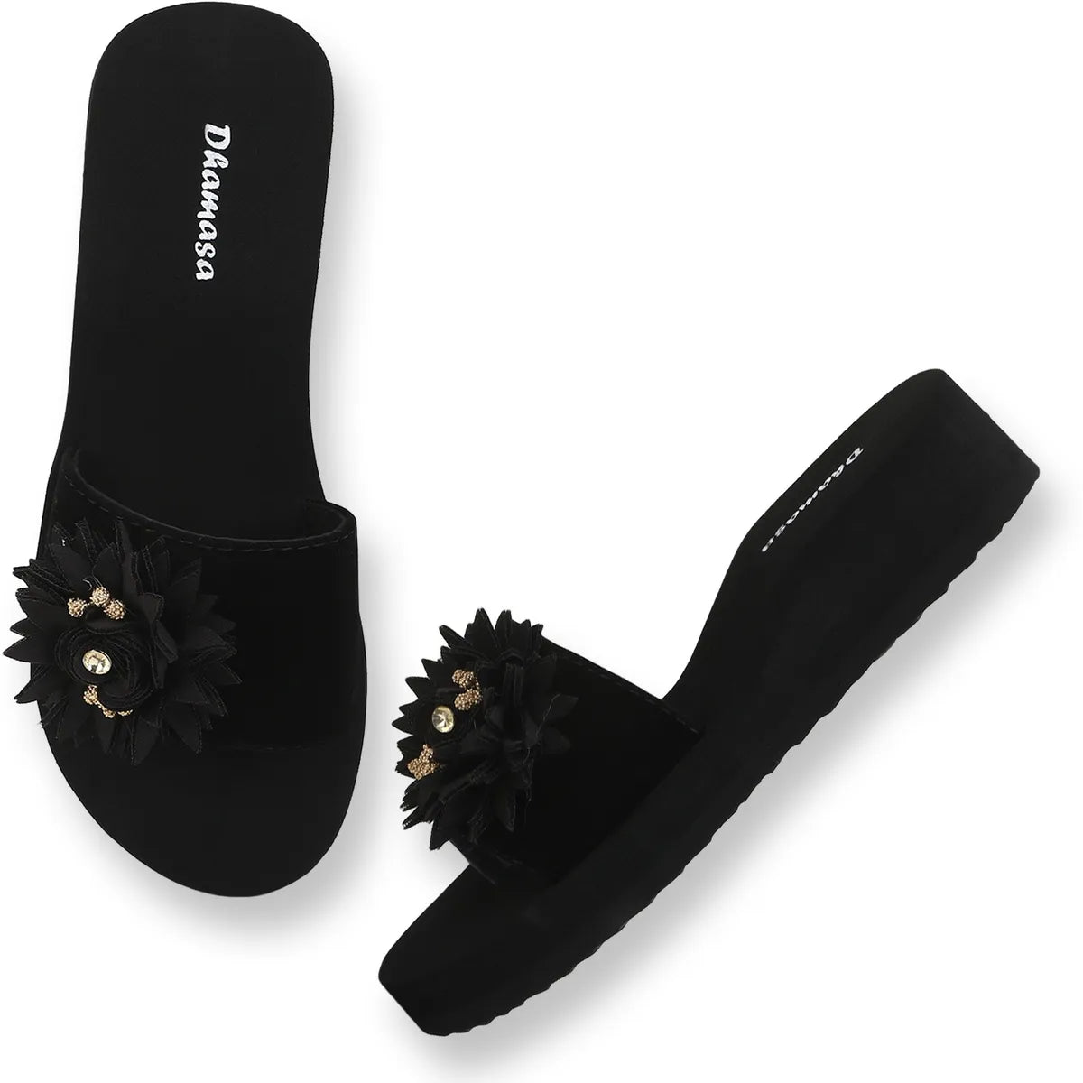 Dhamasa Women’s Midnight Blossom Casual Comfort Slippers