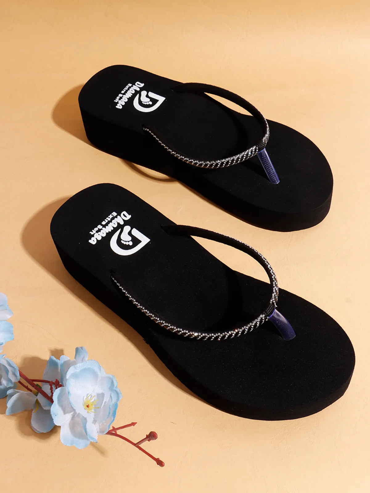 Dhamasa Korean Style Platform Slippers for Women – Soft Casual Flip Flops