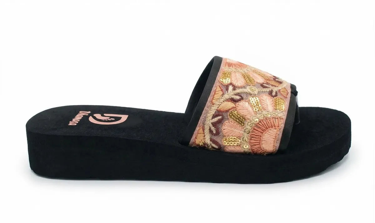 Dhamasa Ethnic Grace Embroidered Flip Flops