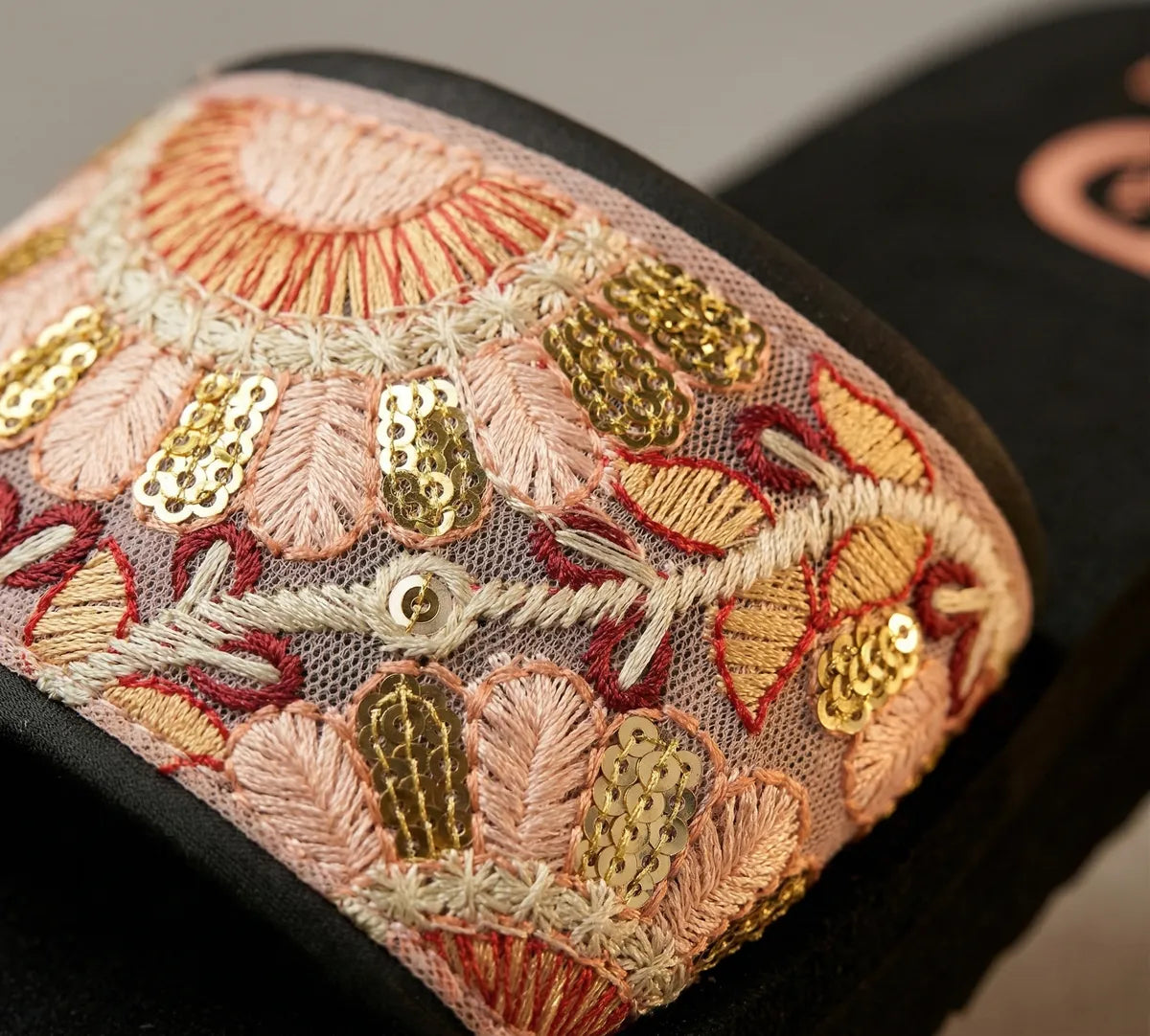 Dhamasa Ethnic Grace Embroidered Flip Flops