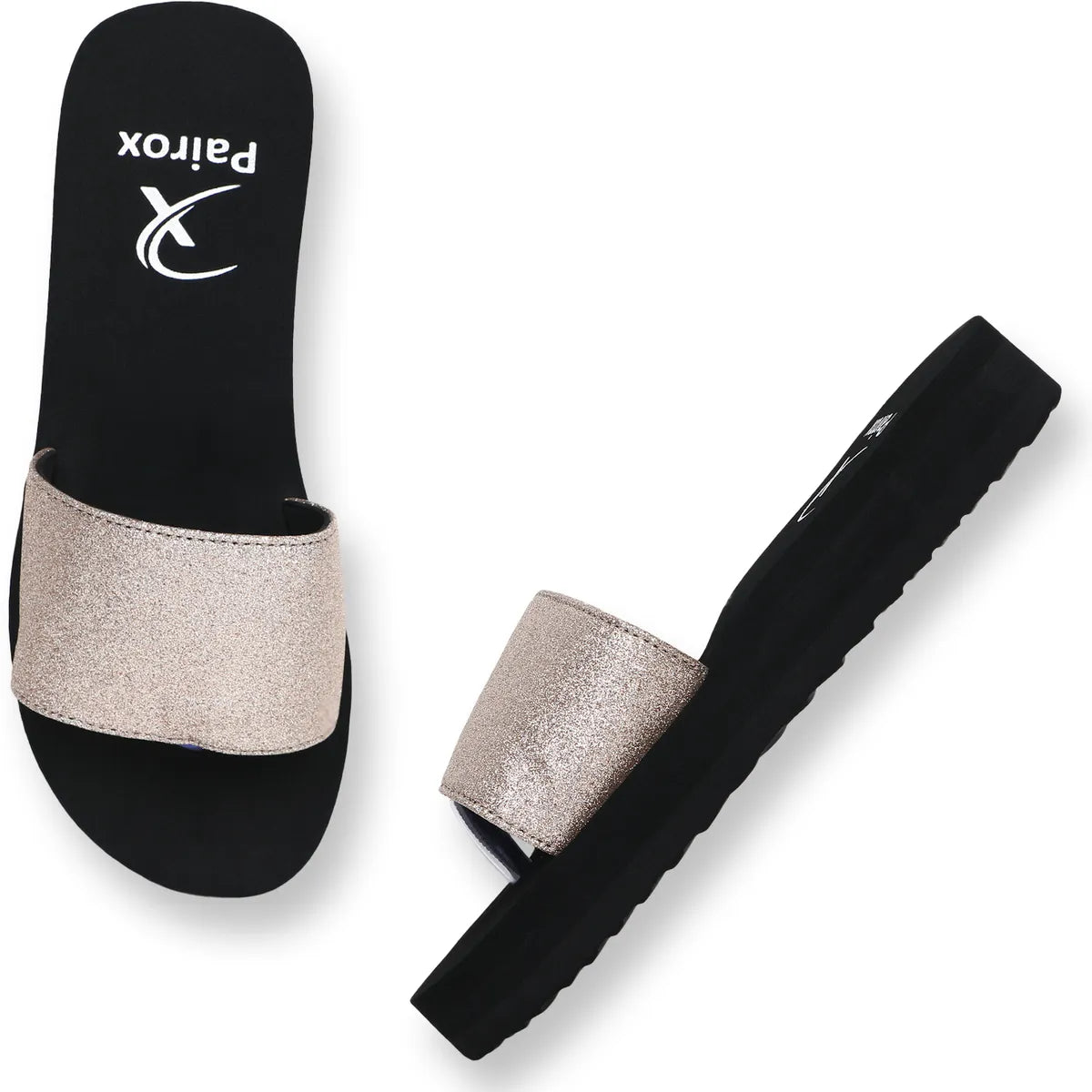 Dhamasa Women’s Glitter Luxe Comfort Slides