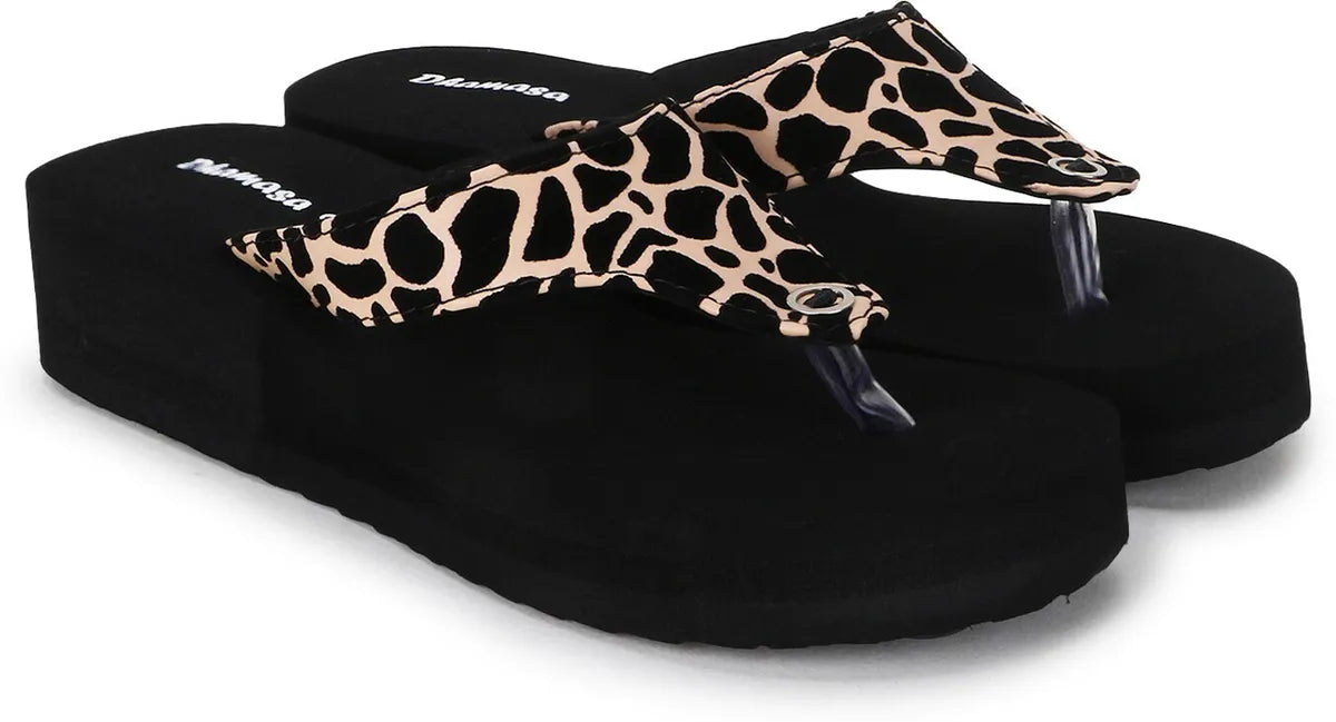 Dhamasa Women’s Cheetah Glow Wedge Slippers