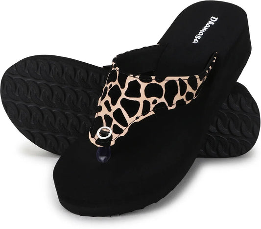 Dhamasa Women’s Cheetah Glow Wedge Slippers