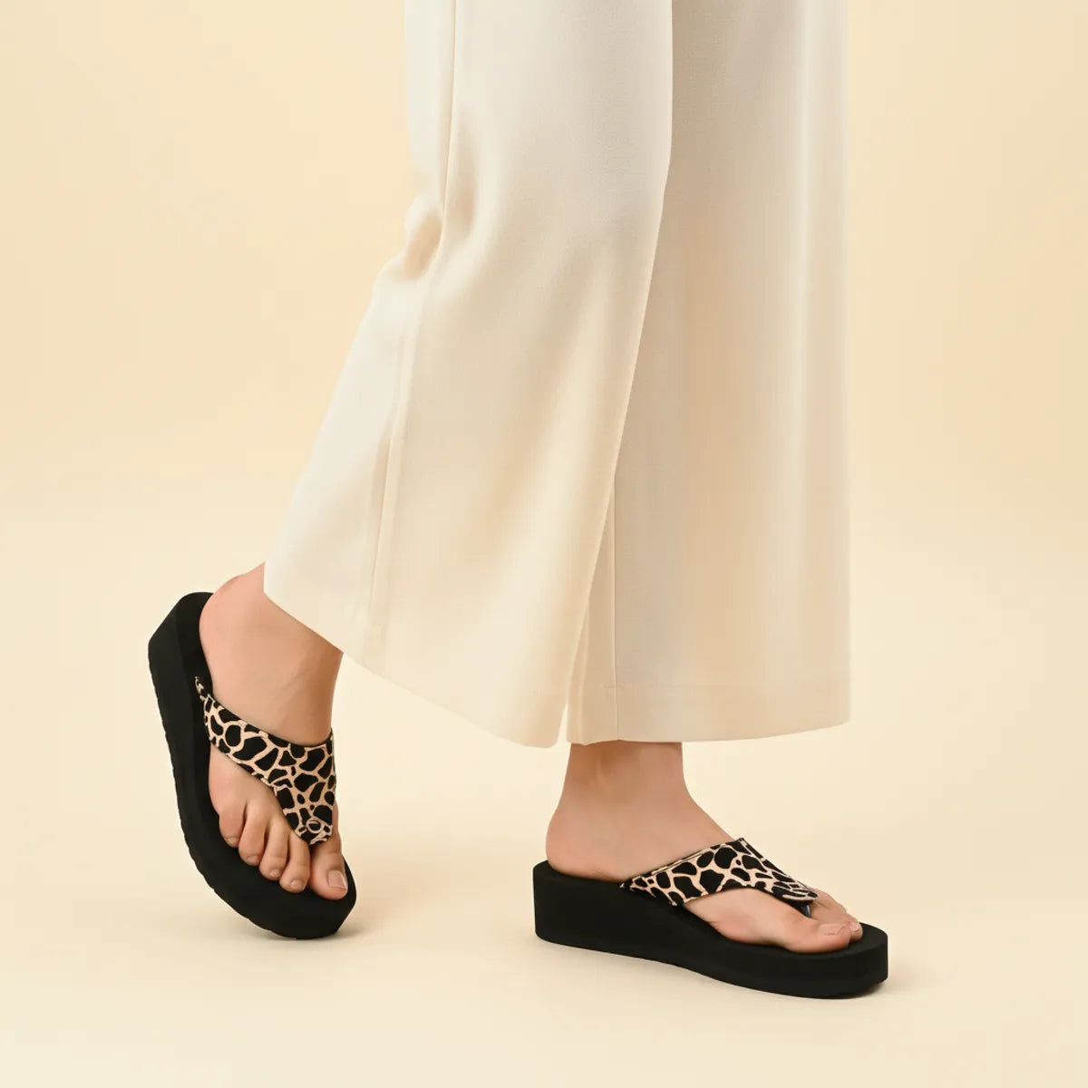 Dhamasa Women’s Cheetah Glow Wedge Slippers